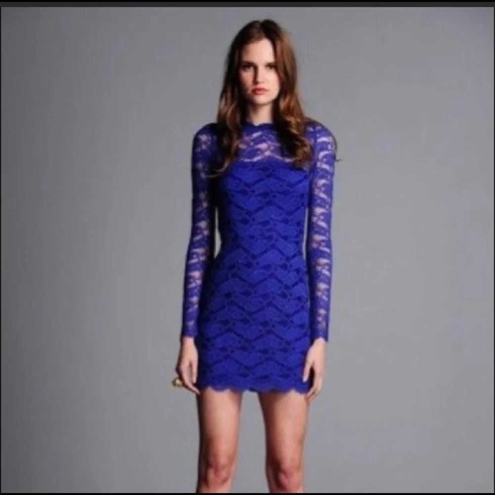 Alexis Cobalt Blue Lace Dress Large